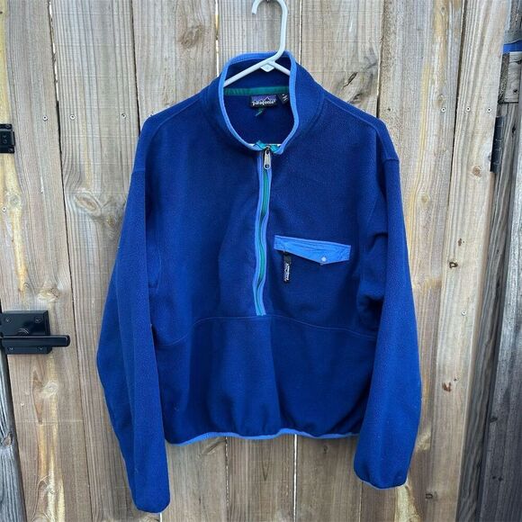 Patagonia Other - Patagonia Men's Vintage 90s Blue Fleece Half Zip Jacket Size L